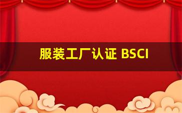 服装工厂认证 BSCI